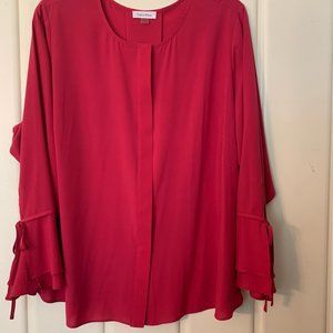 Calvin Klein Long Ruffle Sleeve Top - Plus Size 2X